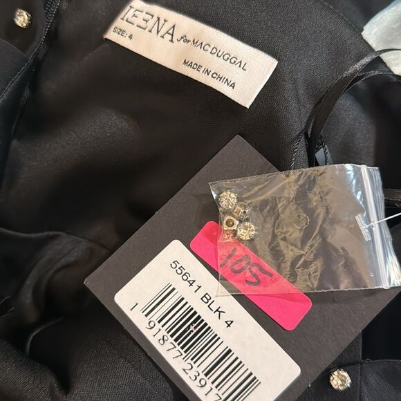 Mac Duggal SLEEVELESS RHINESTONE ENCRUSTED SQUARE NECK MIDI DRESS size 4 - Picture 10 of 10